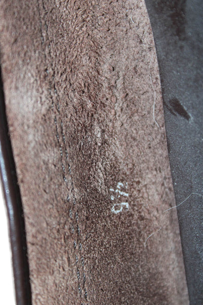 Tods Men's Round Toe Leather Slip-On Loafers Shoes Brown Size 9.5