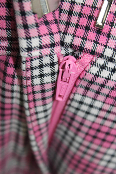 J Crew Womens Ankle Cropped Dress Pants Pink Plaid Size 8