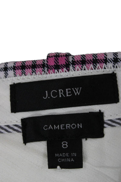 J Crew Womens Ankle Cropped Dress Pants Pink Plaid Size 8