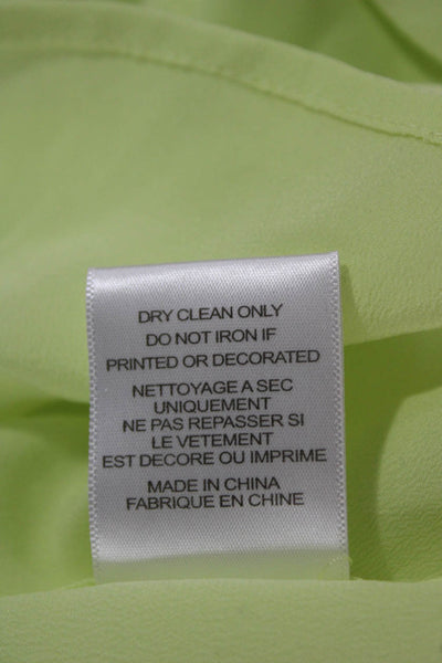 Equipment Femme Womens Yellow Silk Collared Sleeveless Blouse Button Up Size M