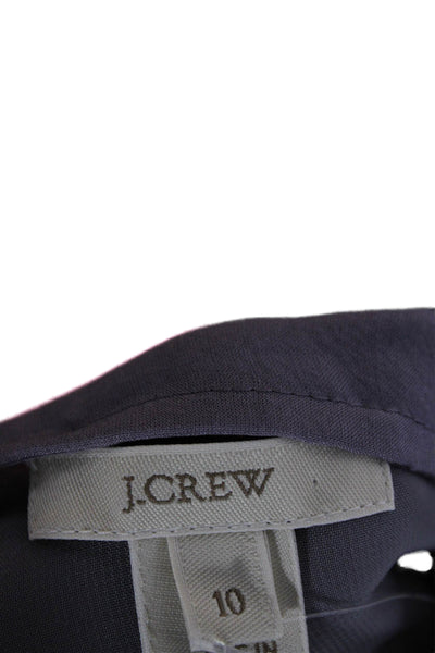 J Crew Womens Sleeveless V-Neck Gray Zip Blouse Polyester Classic Size 10