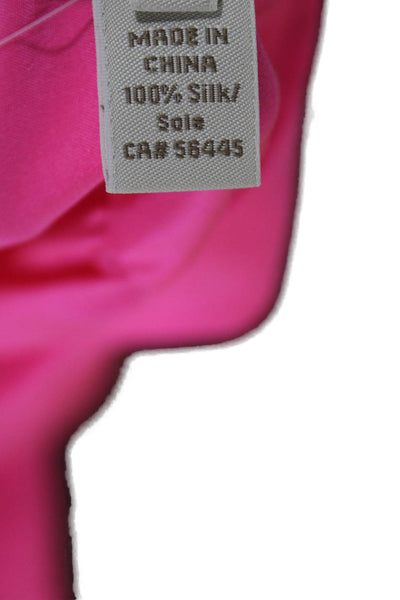 J Crew Womens Pink 100% Silk Collared Long Sleeve Button-Up Blouse Size 10