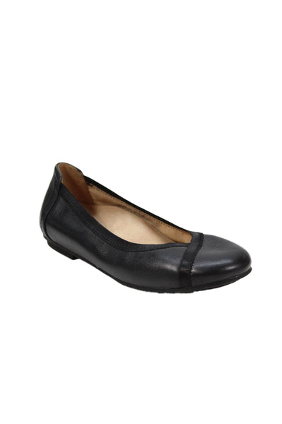 Vionic Womens Leather Spark Caroll Slip-On Ballet Flats Black Size 5