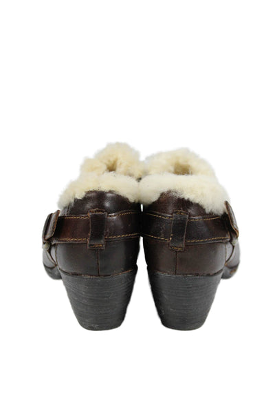 Born Concept Womens Leather Shearling Lined Ankle Booties Brown Size 6