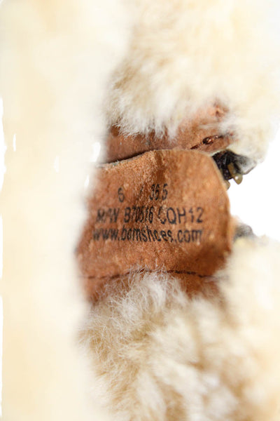 Born Concept Womens Leather Shearling Lined Ankle Booties Brown Size 6