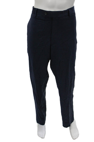 Bloomingdale's Mens Dress Pants Dark Blue Wool Blend Size 40