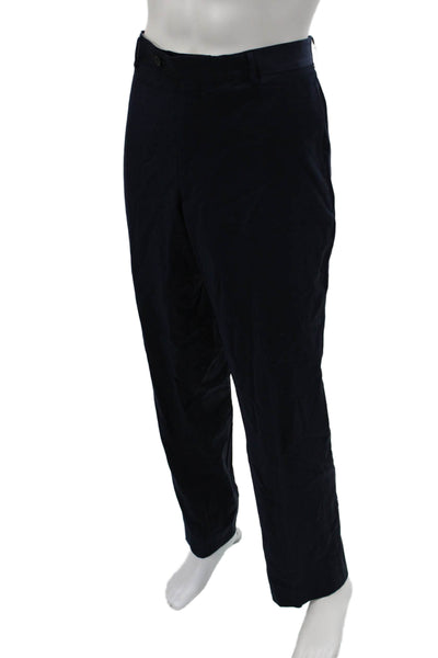 Bloomingdale's Mens Dress Pants Dark Blue Wool Blend Size 40