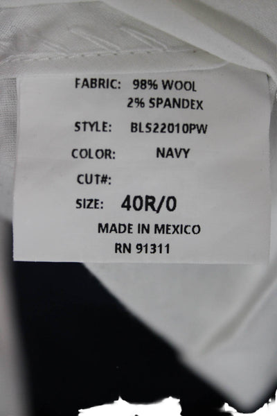 Bloomingdale's Mens Dress Pants Dark Blue Wool Blend Size 40