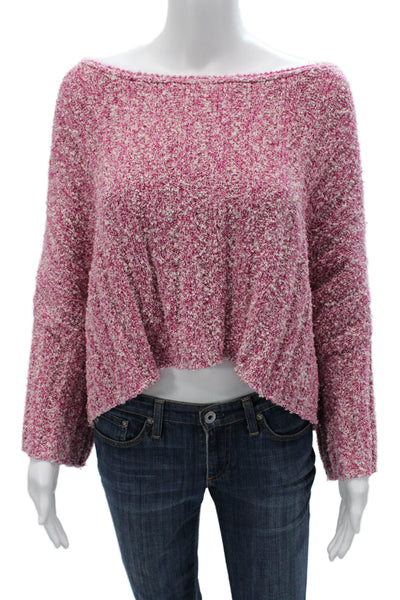 Free People Unisex Pink Bohemian Pullover Sweater Long Sleeve Size S