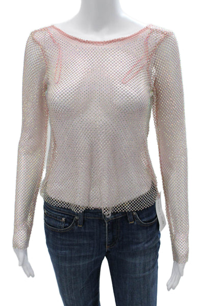 Intimately Free People Womens Boho Geometric Long Sleeve Round Neck Top Size XS