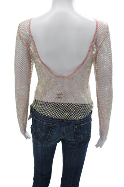 Intimately Free People Womens Boho Geometric Long Sleeve Round Neck Top Size XS