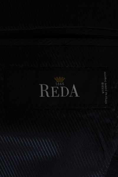 Reda Mens Dark Blue Classic Suit Jacket Long Sleeve Size 40