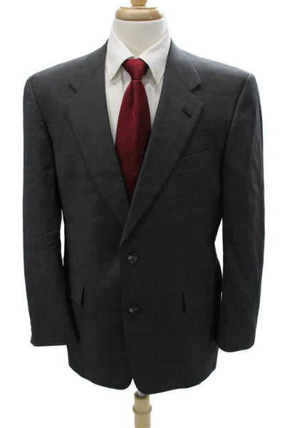 Hart Schaffner Marx Mens 2 Piece Dark Gray Pure New Wool Suit Jacket Size 40