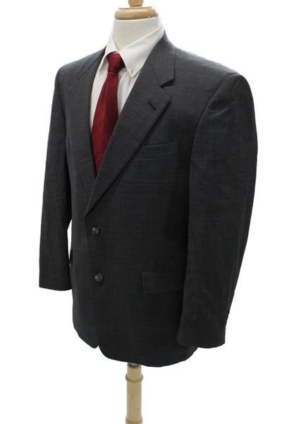 Hart Schaffner Marx Mens 2 Piece Dark Gray Pure New Wool Suit Jacket Size 40