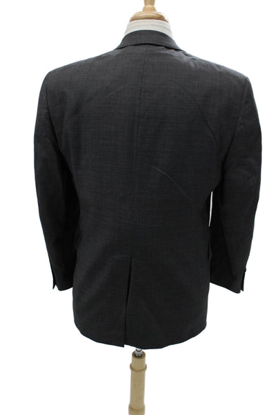 Hart Schaffner Marx Mens 2 Piece Dark Gray Pure New Wool Suit Jacket Size 40