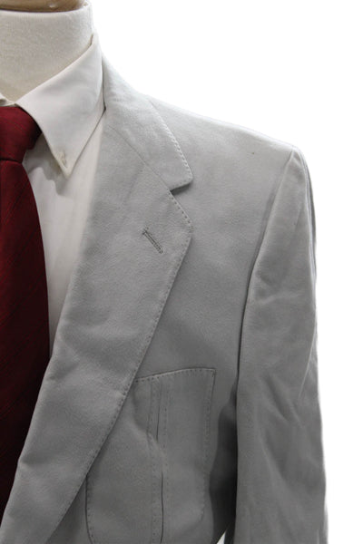 Lanvin Mens Gray Polyester Blend Blazer Collared Button Solid Size 40