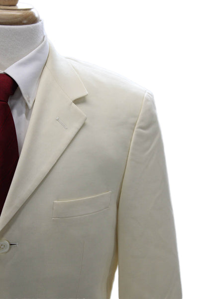 Versini Mens Beige Pure Wool Suit Jacket Size 38