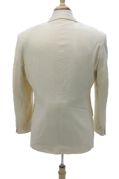 Versini Mens Beige Pure Wool Suit Jacket Size 38