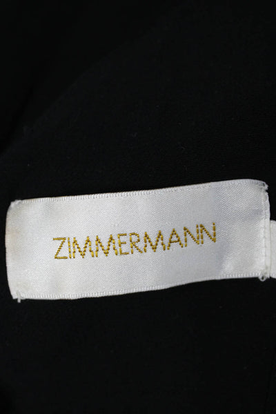 Zimmermann Women Cropped Camisole V-Neck Black Polyester Hook & Eye Size 1