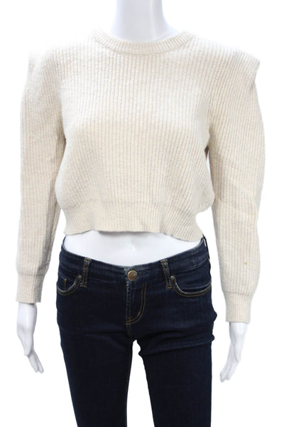 BB Dakota Women Beige Pullover Sweater Crew Neck Long Sleeve Size S