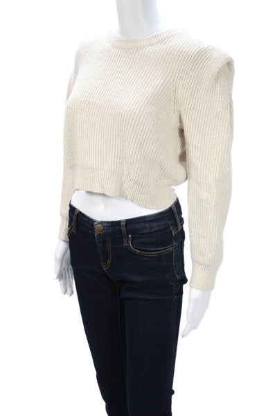 BB Dakota Women Beige Pullover Sweater Crew Neck Long Sleeve Size S