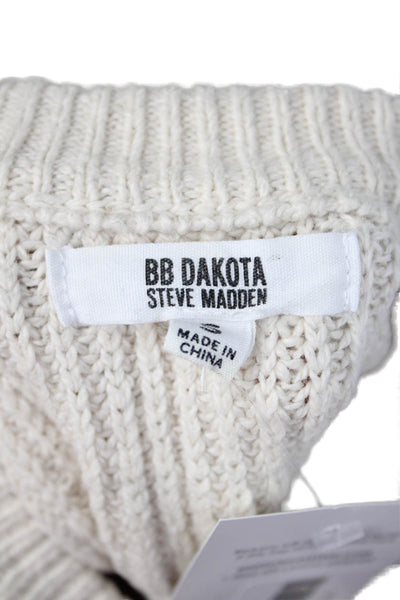 BB Dakota Women Beige Pullover Sweater Crew Neck Long Sleeve Size S