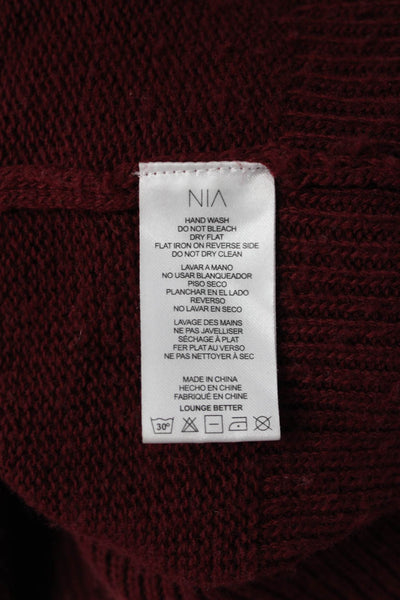 NIA Unisex Red Mock Neck Pullover Sweater Long Sleeve 90s Size S