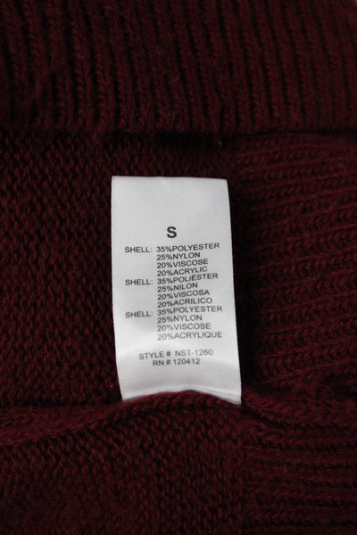NIA Unisex Red Mock Neck Pullover Sweater Long Sleeve 90s Size S