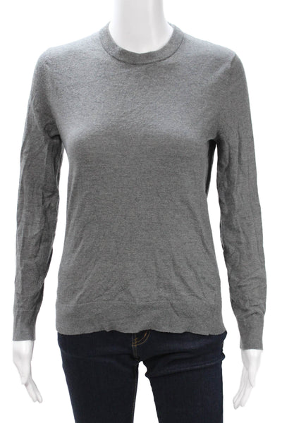 Theory Women Pullover Sweater Gray Wool Crew Neck Long Sleeve Size XS