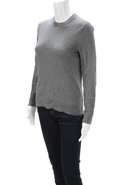 Theory Women Pullover Sweater Gray Wool Crew Neck Long Sleeve Size XS