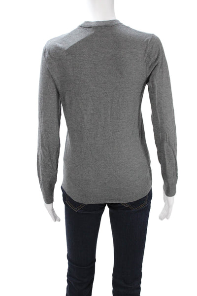 Theory Women Pullover Sweater Gray Wool Crew Neck Long Sleeve Size XS