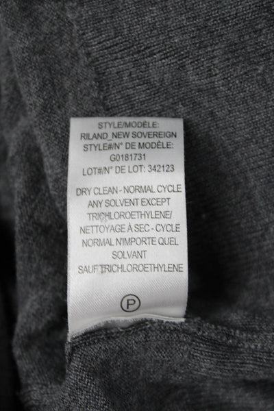Theory Women Pullover Sweater Gray Wool Crew Neck Long Sleeve Size XS