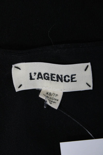 L'Agence Women Silk V-Neck Camisole Black Designer Size XS