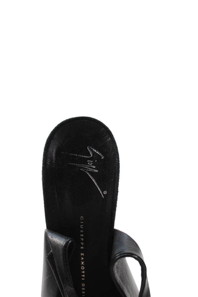 Giuseppe Zanotti Design Womens Leather Slingback Heeled Sandals Black Size 8.5