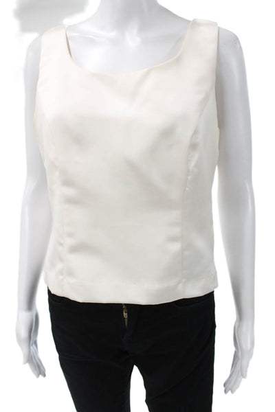 Jessica Howard Women Basic Sleeveless Square Neck White Tank Size 8