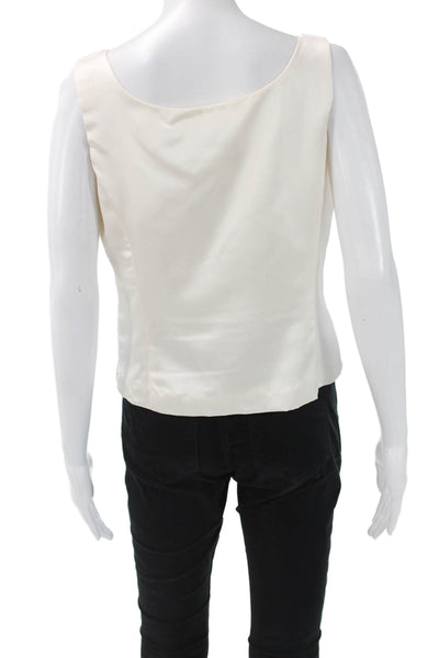 Jessica Howard Women Basic Sleeveless Square Neck White Tank Size 8