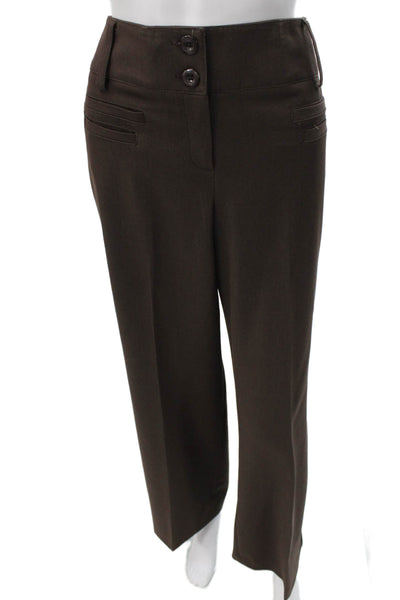 Larry Levine Women Brown Dress Pants 73% Polyester 23% Rayon 4% Spandex Size 10