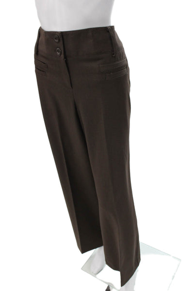 Larry Levine Women Brown Dress Pants 73% Polyester 23% Rayon 4% Spandex Size 10