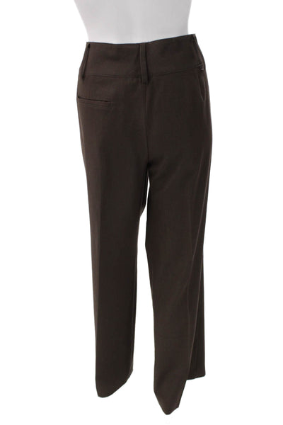 Larry Levine Women Brown Dress Pants 73% Polyester 23% Rayon 4% Spandex Size 10