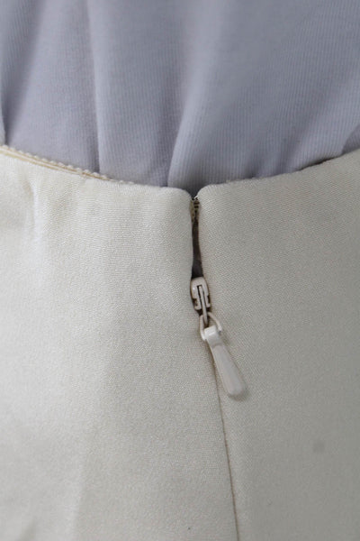 Worth Women Beige 100% Silk Straight Pencil Skirt Knee Length Size 2