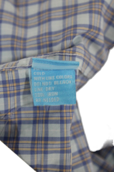 J. Mclaughlin Mens Plaid Modern Fit Button Shirt Blue Purple Size Extra Large