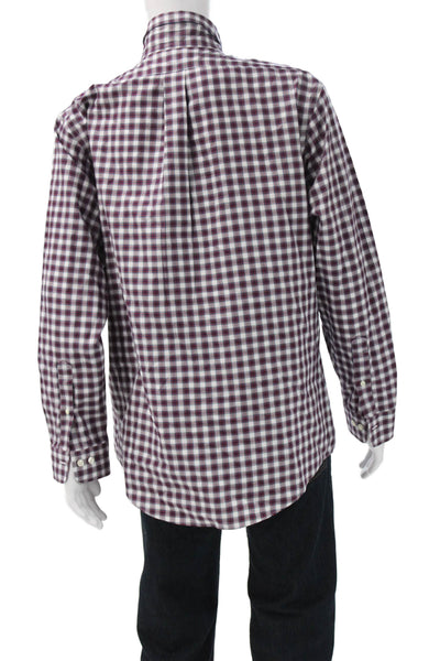Brooks Brothers Mens Plaid Regent Button Down Shirt Red Blue Size Extra Large