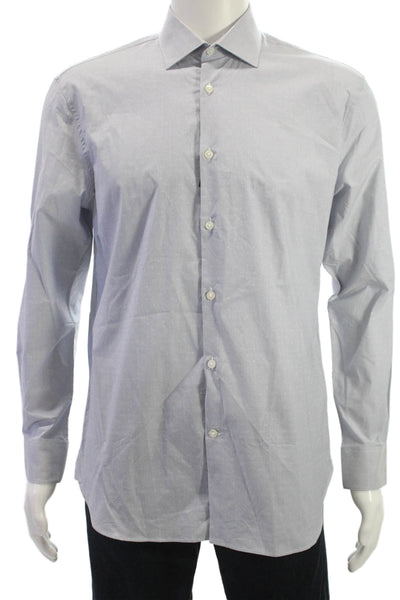 John Varvatos Star USA Mens Point Collar Dress Shirt Light Blue Size 15.5
