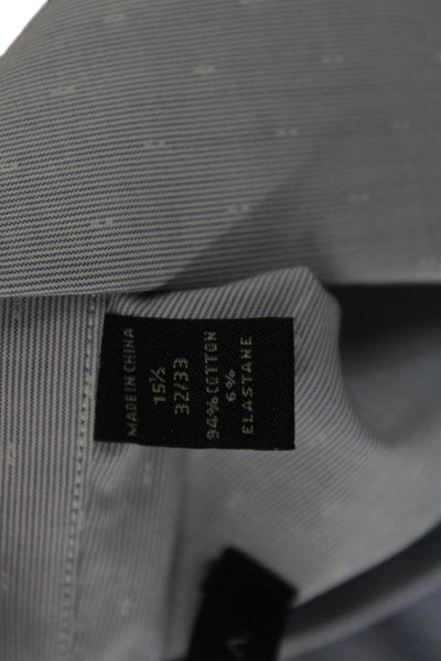 John Varvatos Star USA Mens Point Collar Dress Shirt Light Blue Size 15.5