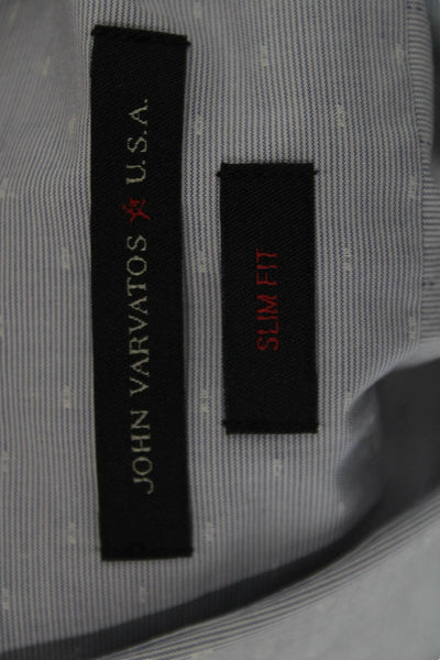 John Varvatos Star USA Mens Point Collar Dress Shirt Light Blue Size 15.5