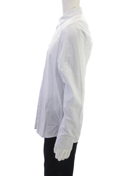 Ted Baker London Mens Button Front Collared Printed Shirt White Blue Size 4