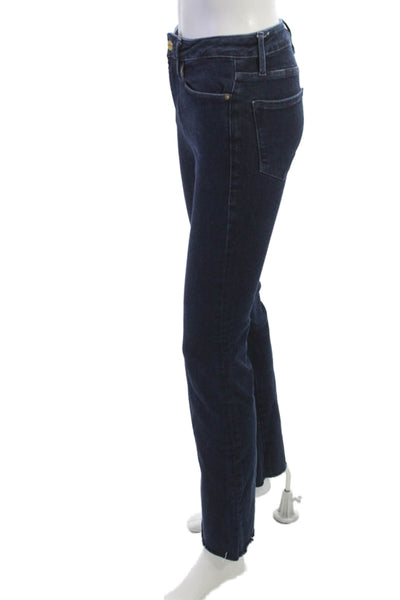 Frame Womens Flared Bootcut Jeans Dark Blue High Rise Button Size 1
