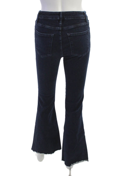 Frame Womens Flared Bootcut Jeans Dark Blue High Rise Button Size 1