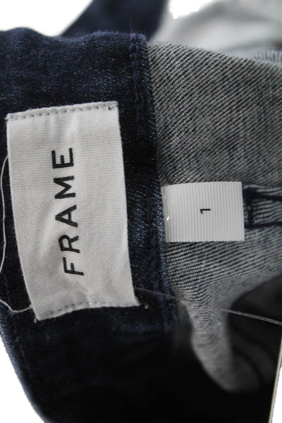 Frame Womens Flared Bootcut Jeans Dark Blue High Rise Button Size 1