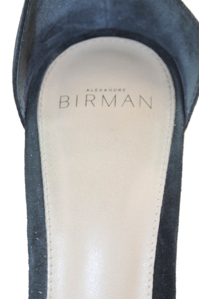 Alexandre Birman Womens Suede Knot Ankle Strap High Heels Shoes Black Size 9.5